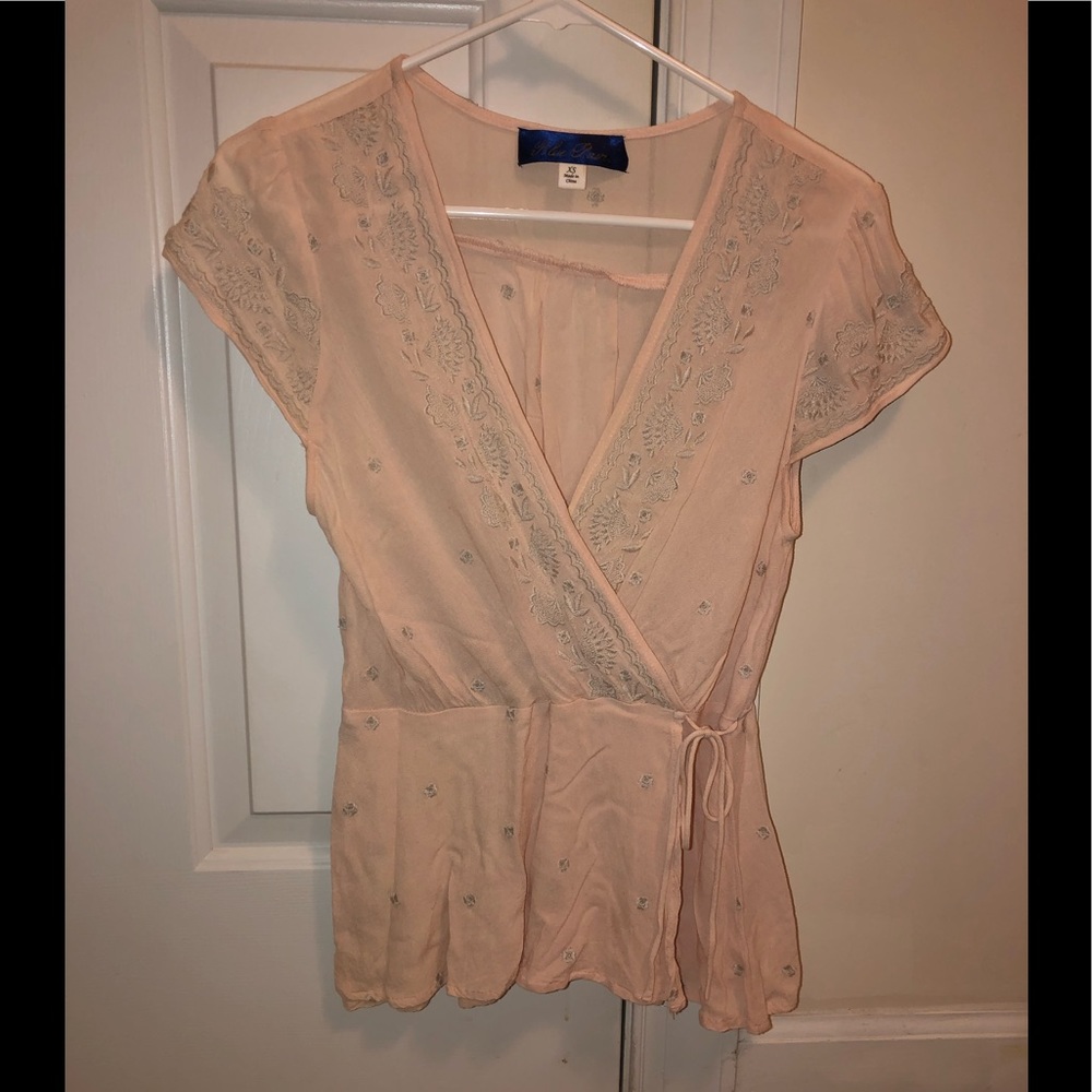 Pink embroidered blouse